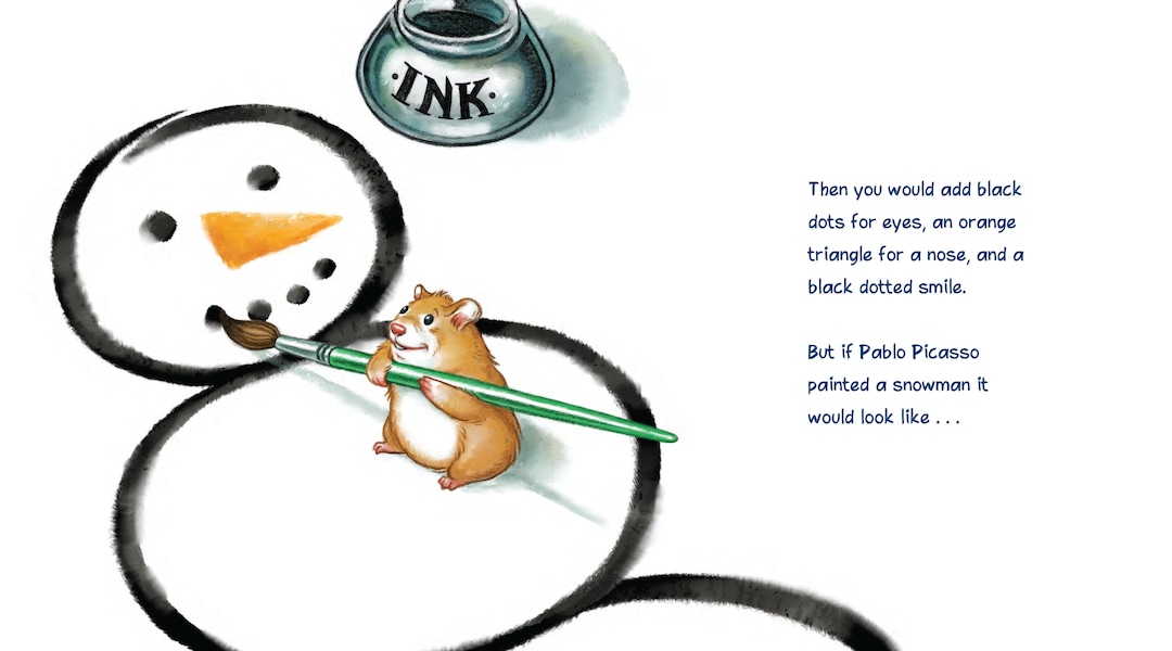 (Courtesy photo) Interior art from Amy and Greg Newbold's newest picture book, “If Picasso Painted a Snowman.”