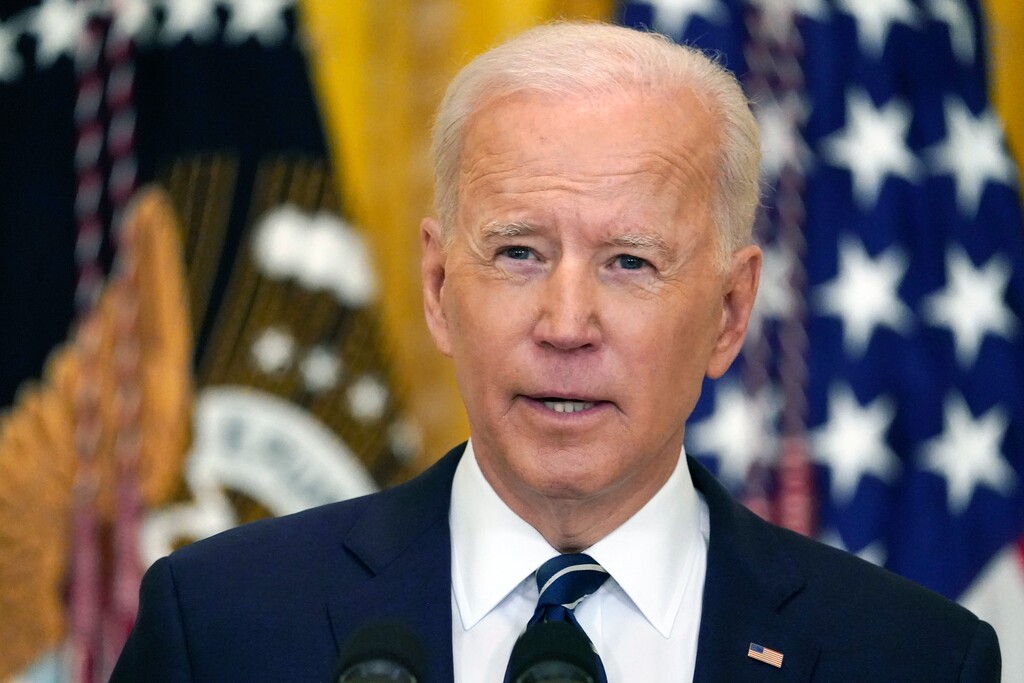 (Evan Vucci | AP file photo) President Joe Biden is shown speaking during a news conference in the East Room of the White House in this March 25, 2021, file photo.