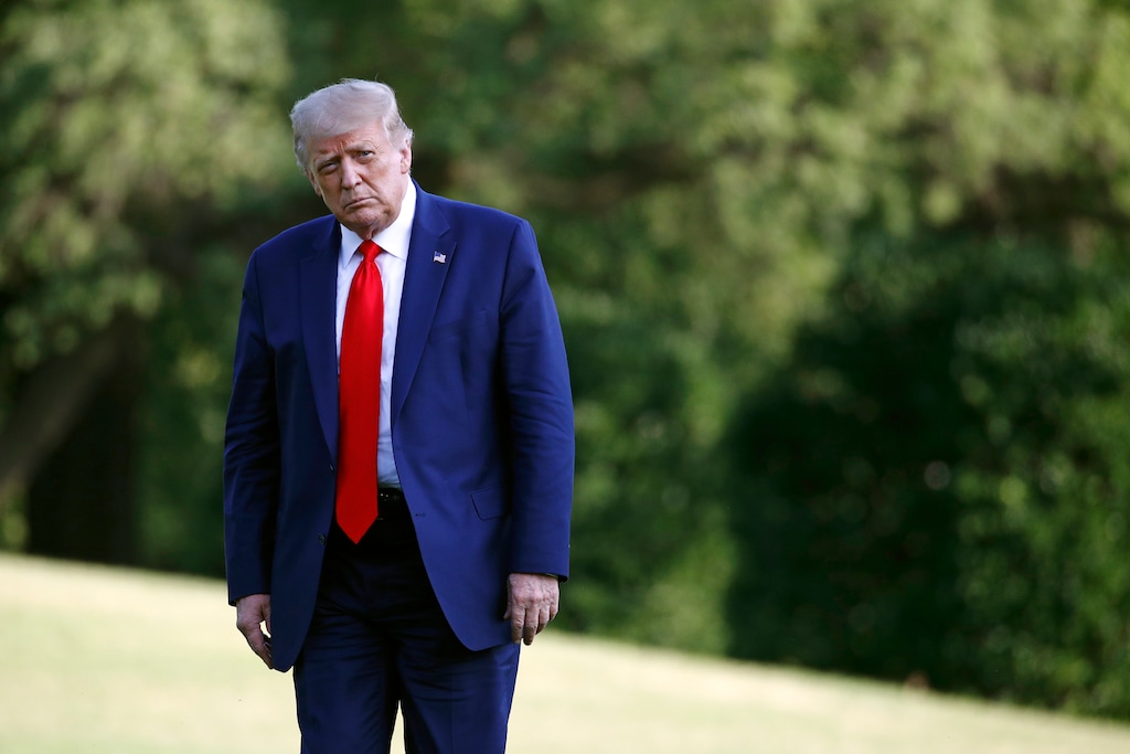 (Patrick Semansky | AP file photo) President Donald Trump walks on the South Lawn of the White House in Washington, Wednesday, July 15, 2020, after stepping off Marine One.