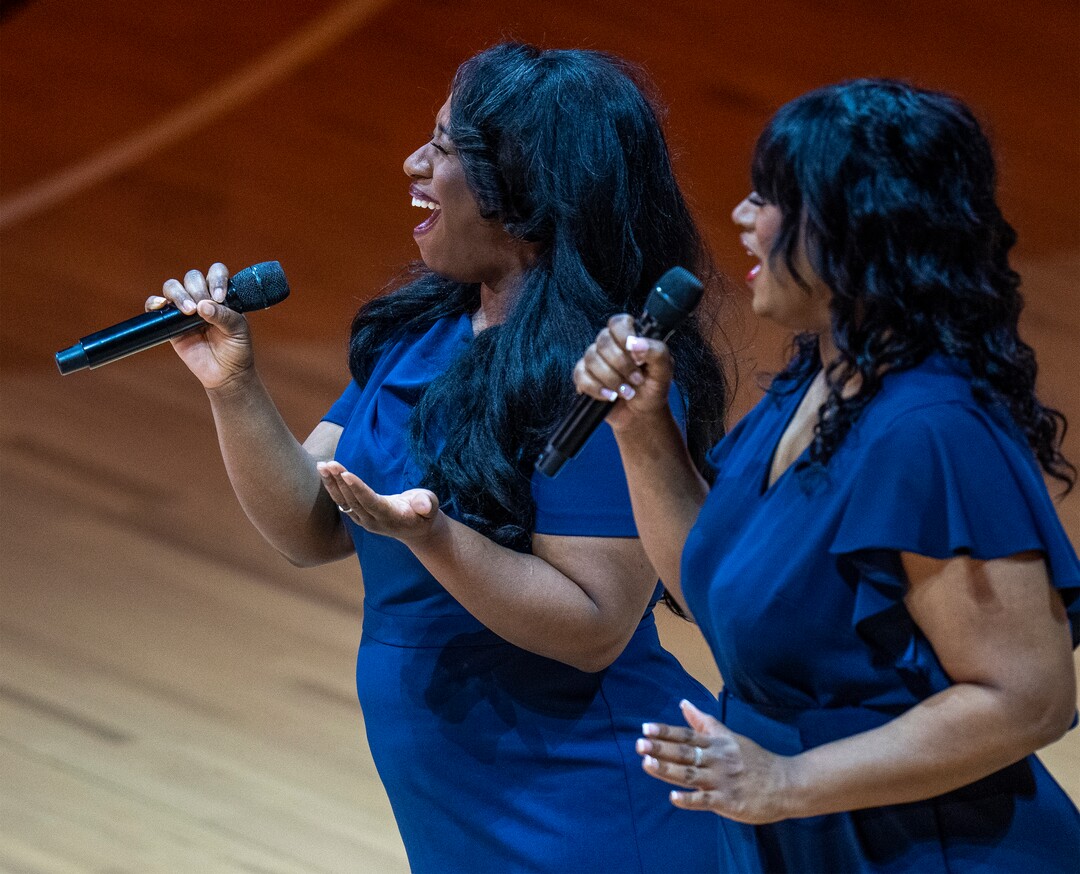 (Rick Egan | The Salt Lake Tribune) The Bonner Family performs the HBCU game, at the Jon M. Huntsman Center on Saturday, Feb. 18, 2023.