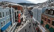 (Francisco Kjolseth  | The Salt Lake Tribune) Park City’s Main Street is closed to traffic as Sundance visitors walk the historic blocks on Thursday, Jan. 23, 2025.