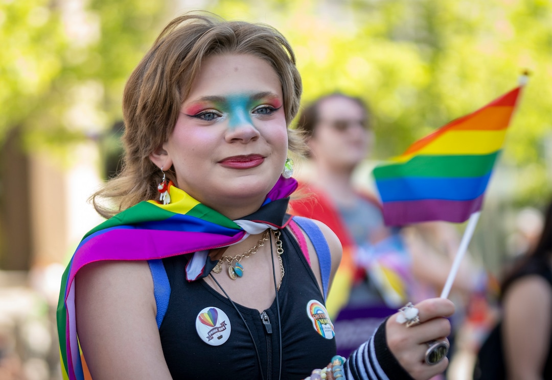 (Rick Egan | The Salt Lake Tribune) Andy Chaffin watches the Pride Parade, on Sunday, June 8, 2025.