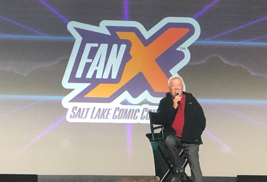 (Palak Jayswal  |  The Salt Lake Tribune) William Shatner, Capt. James T. Kirk from the original "Star Trek," talks to an audience at FanX Salt Lake Comic Convention at the Salt Palace Convention Center on Friday, Sept. 23, 2022.