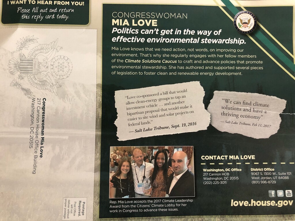 Mailer sent by Rep. Mia Love created controversy by attributing only to the "Salt Lake Tribune" a quote she actually wrote in a guest column for the newspaper.