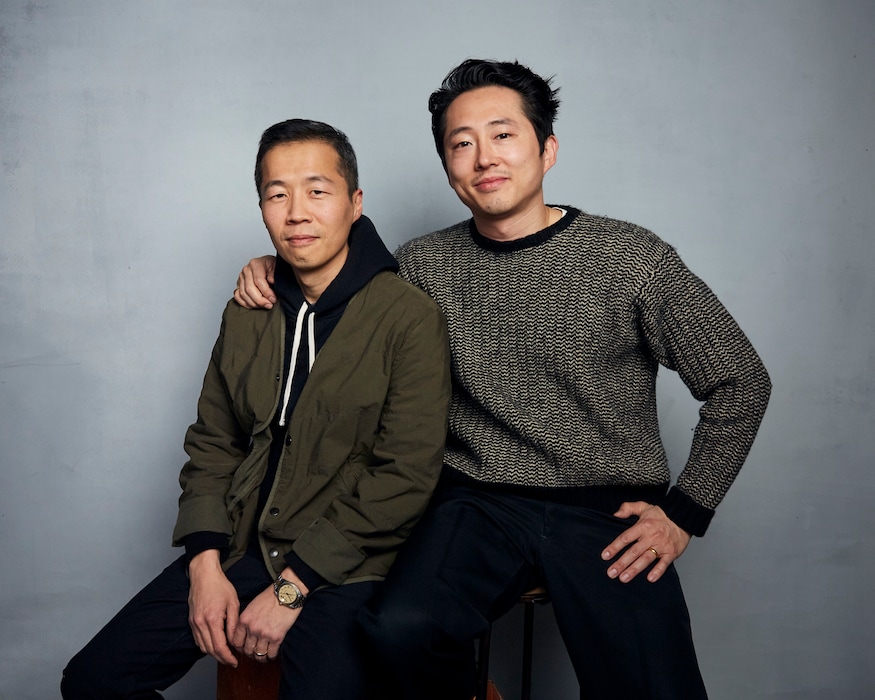 (Taylor Jewell  |  Invision / Associated Press photo) Director Lee Isaac Chung, left, and actor Steven Yeun pose for a portrait to promote the film "Minari" at the Music Lodge during the Sundance Film Festival on Monday, Jan. 27, 2020, in Park City, Utah.