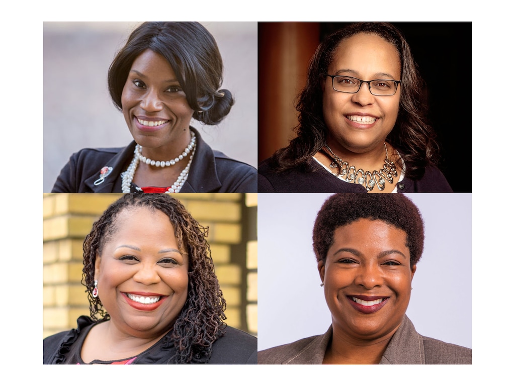 (Courtesy photos ) These women lead diversity, equity and inclusion initiatives at four Utah colleges. (top left) Schvalla Rivera works at Southern Utah University. (top right) Adrienne Andrews is at Weber State University. (bottom left) Tamara Stevenson is at Westminster College. (bottom right) Tasha Toy works at Dixie State University.