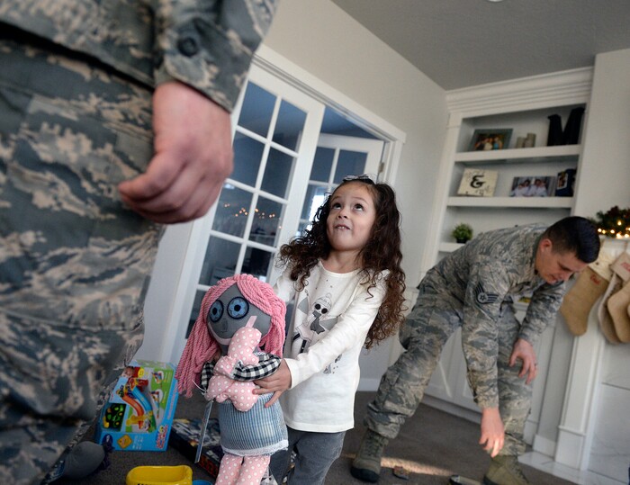 (Al Hartmann  |  The Salt Lake Tribune) 	Airmen from HAFB are delivering presents to children in the foster care system. This year, they will deliver 948 gifts to 326 children along the Wasatch Front. The plan is to meet them here, and if there is time follow them out on a delivery.