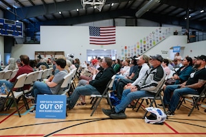 (Francisco Kjolseth | The Salt Lake Tribune) Box Elder and Weber county residents at a public forum on the Box Elder County data center in May.
