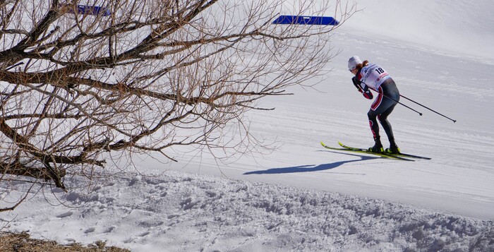 (Francisco Kjolseth | The Salt Lake Tribune) Bjorn Riksaasen of the University of Utah competes in the men’s 10K classic during the NCAA Skiing Championships held at the Soldier Hollow Nordic Center on Thursday, March 10, 2022 in Midway, Utah. 