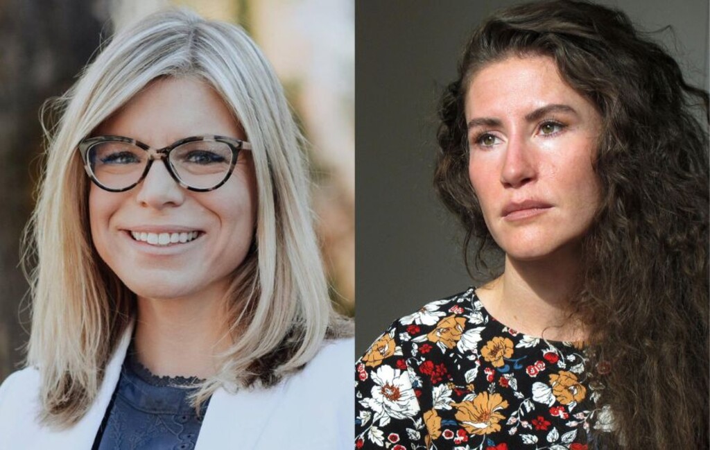 (Courtesy and AP photos) Latter-day Saint theologian In a "Mormon Land" podcast, Deidre Nicole Green, left, and Chelsea Goodrich, who has accused her father of molesting her during childhood, challenge a version of "cheap forgiveness" that, they say, Latter-day Saints and other Christian communities sometimes use, papering over real and, at times, systemic harm.