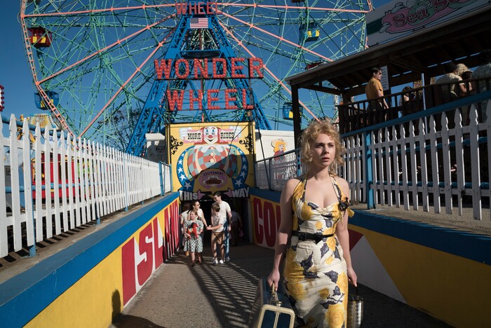 This image released by Amazon Studios shows Juno Temple in a scene from "Wonder Wheel." (Jessica Miglio/Amazon Studios via AP)