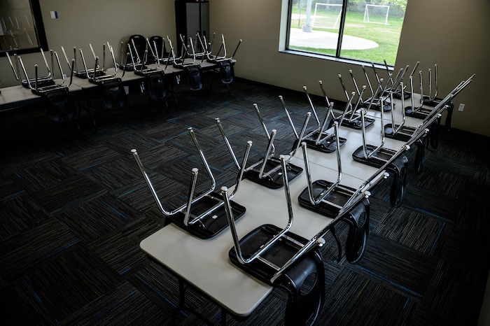 (Trent Nelson  |  The Salt Lake Tribune) An empty room at the Murray Boys & Girls Club on Thursday, May 14, 2020. The Boys & Girls Club has moved activities online for all of their members. Teens are meeting via zoom and the club is using Facebook to post activity videos for younger kids.