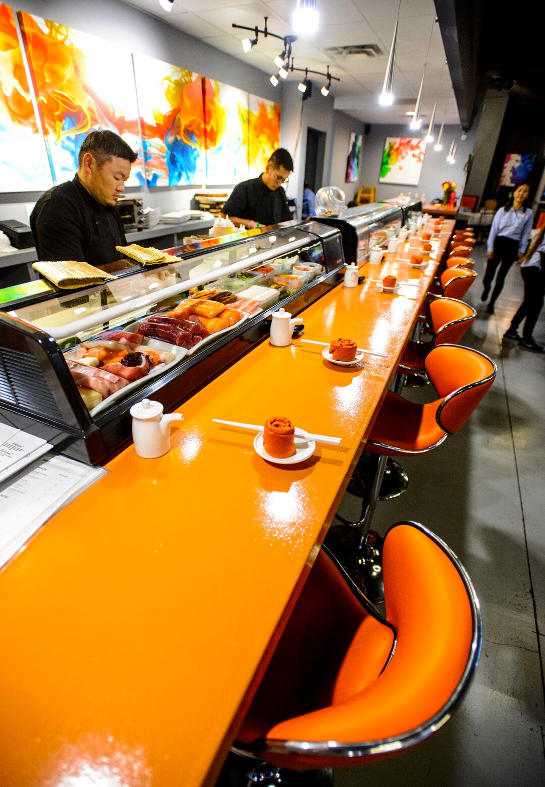 (Steve Griffin  |  The Salt Lake Tribune)  The bar area of Soy's Sushi Bar & Grill in Murray.