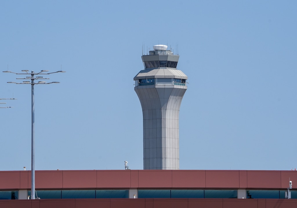 (Chris Samuels | The Salt Lake Tribune) An air traffic control tower at Salt Lake City International Airport, Thursday, June 12, 2025.
