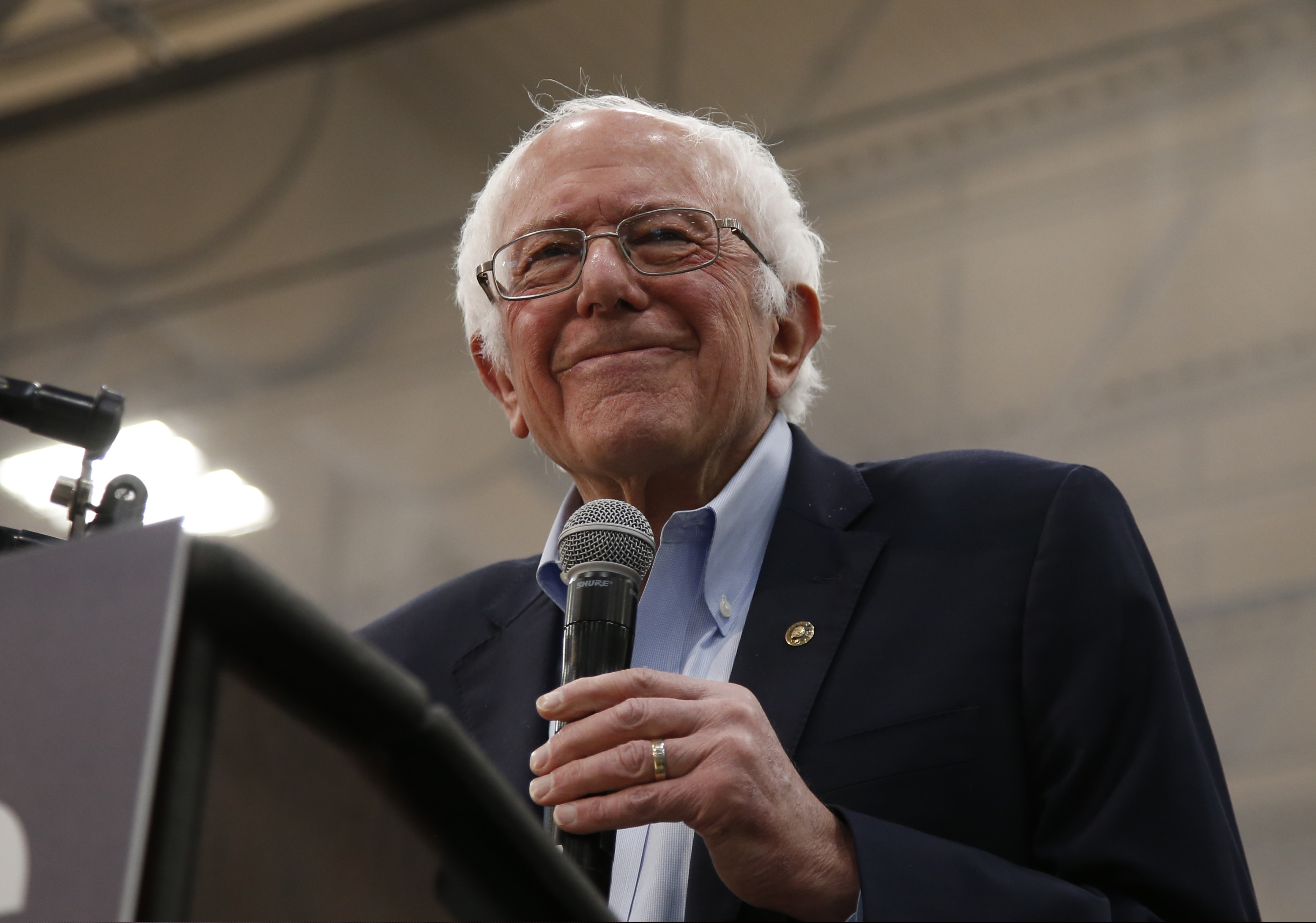 (Rich Pedroncelli | AP) Democratic presidential candidate Sen. Bernie Sanders I-Vt., smiles during his campaign event in Carson City, Nev., Sunday, Feb. 16, 2020.