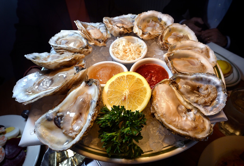 Scott Sommerdorf | The Salt Lake Tribune
A serving of oysters at Market Street Grill in downtown Salt Lake City, Thursday, January 12, 2017.
Guinney joined the Gastronomy restaurant group in 1980, two years after original co-founders John Williams and Tom Sieg opened the New Yorker. Some 37 years later, Guinney is the last surviving member of the trio. Sieg died in 2008 and Williams was killed in a house fire in May 2016. On Friday, Mayor Jackie Biskuspi is throwing Guinney a party and giving him the keys to the city.