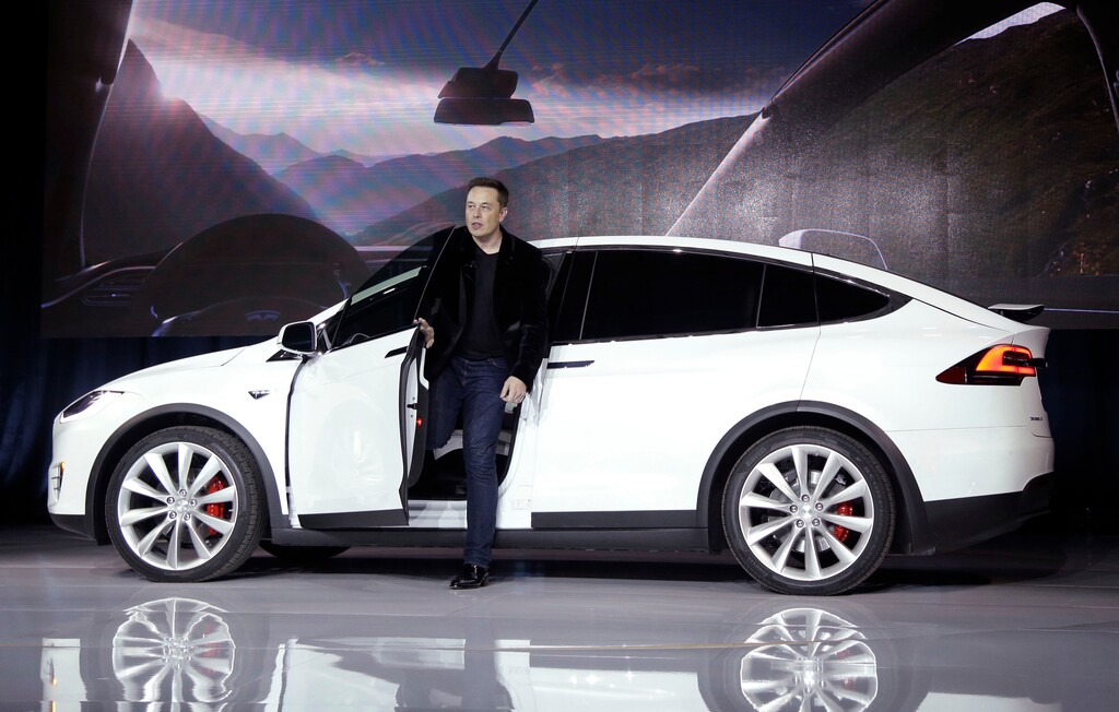 (Marcio Jose Sanchez | The Associated Press) In this Sept. 29, 2015, file photo, Elon Musk, CEO of Tesla Motors Inc., introduces the Model X car at the company's headquarters in Fremont, Calif. For years, Tesla has boasted that its cars and SUVs are safer than other vehicles on the roads, and Musk doubled down on the claims in a series of tweets this week.