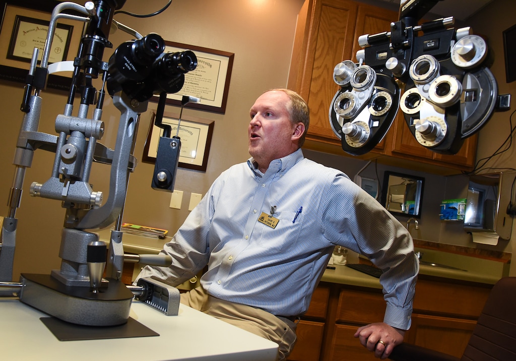 (Francisco Kjolseth | The Salt Lake Tribune)  Rocky Mountain Eye Care Associates' David Petersen still hopes he and his associates can buy the building they occupy.