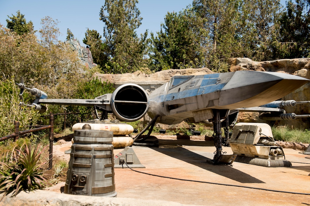 (Jeremy Harmon  |  The Salt Lake Tribune) A Resistance X-wing is docked at Star Wars: Galaxy's Edge in Anaheim, Ca. on Wednesday, May 29, 2019.