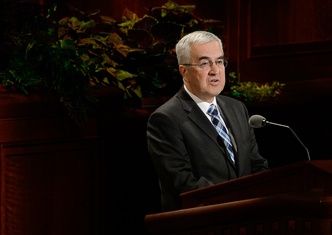 (Francisco Kjolseth  |  The Salt Lake Tribune)  Elder Walter F. Gonzalez, a General Authority Seventy of The Church of Jesus Christ of Latter-day Saints, speaks during the Sunday morning session of the church's 189th twice-annual General Conference in Salt Lake City on Sunday, Oct. 6, 2019.