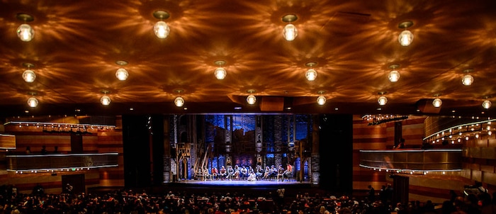 (Trent Nelson | The Salt Lake Tribune)
The cast of "Hamilton" answer questions from students in the Hamilton Education Project, or EduHam, at the Eccles Theater in Salt Lake City, Friday May 4, 2018.