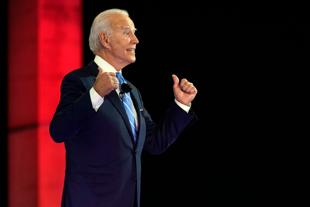 (Andrew Harnik | AP photo)

Democratic presidential candidate former Vice President Joe Biden speaks at a NBC Town Hall at Pérez Art Museum, Monday, in Miami.