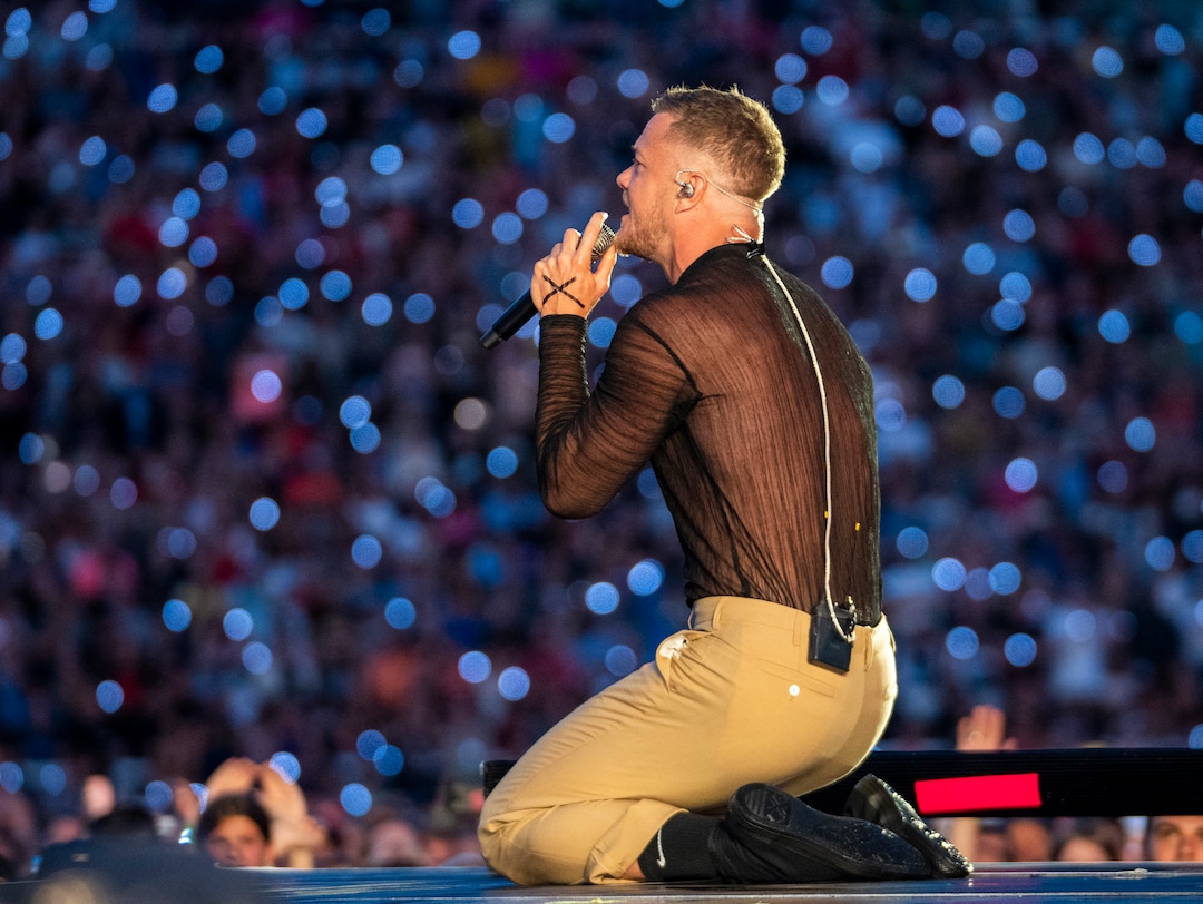 (Rick Egan | The Salt Lake Tribune) Dan Reynolds performs with Imagine Dragons, at Rice-Eccles Stadium, on Friday, Aug. 5, 2022.