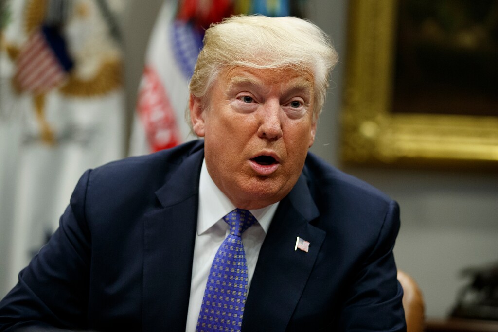 President Donald Trump speaks during a roundtable on the "Foreign Investment Risk Review Modernization Act" in the Roosevelt Room of the White House, Thursday, Aug. 23, 2018, in Washington. (AP Photo/Evan Vucci)