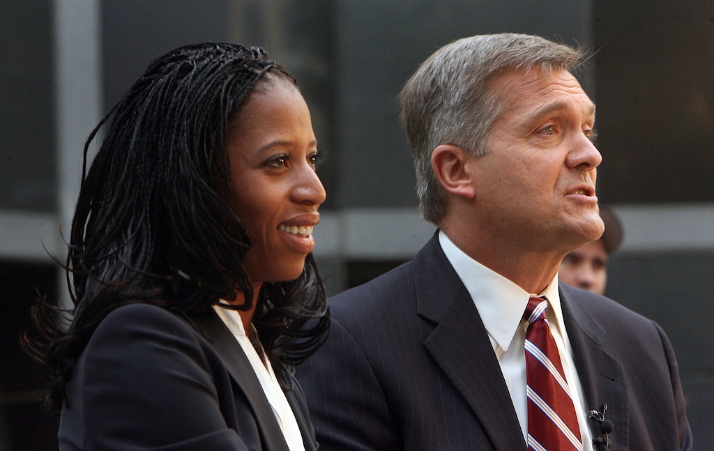 Steve Griffin | Tribune file photoJim Matheson and Mia Love may stage a rematch in the 2014 election for Utah's 4th Congressional District seat. This file photo from last year shows them during a campaign debate in that close contest.