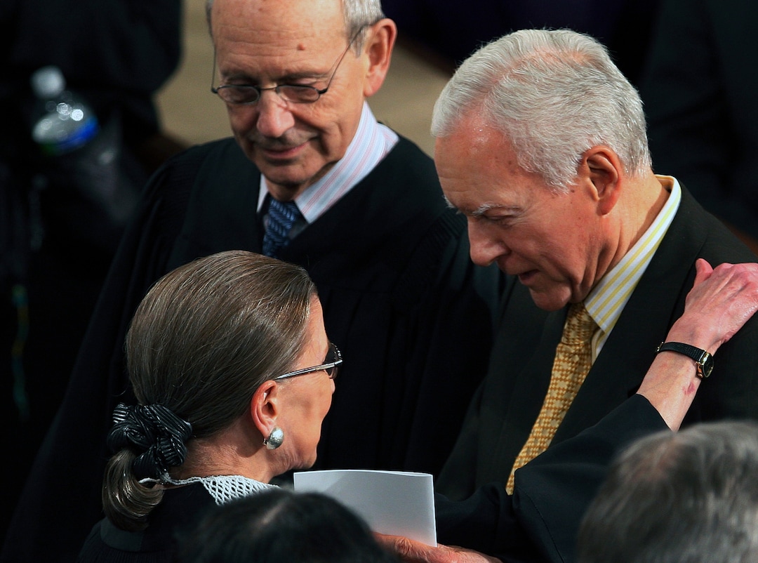 (Ron Edmonds  |  AP Photo)  Sen. Orrin Hatch, R-Utah, right, talks with Supreme Court Justice Ruth Bader Ginsburg before President Barack Obama's address to a joint session of Congress in the House Chamber of the Capitol in Washington, Tuesday, Feb. 24, 2009.