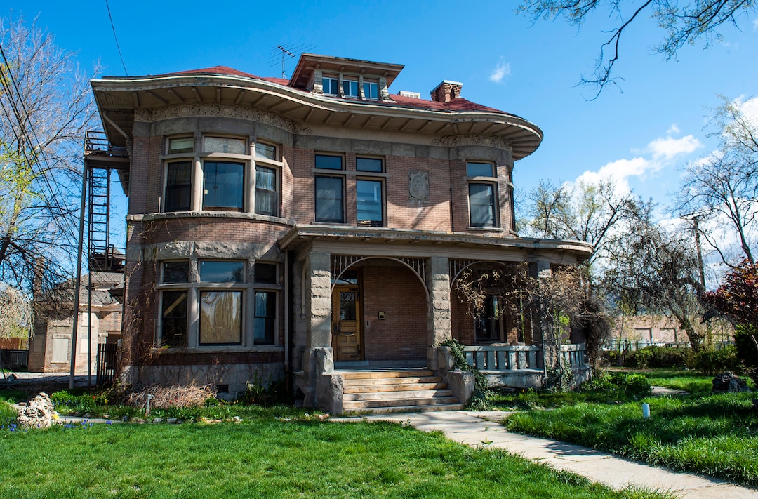 (Rick Egan  |  The Salt Lake Tribune)     The Albert Fisher Mansion and Carriage House were damaged in the March 18 earthquake. Monday, April 13, 2020.