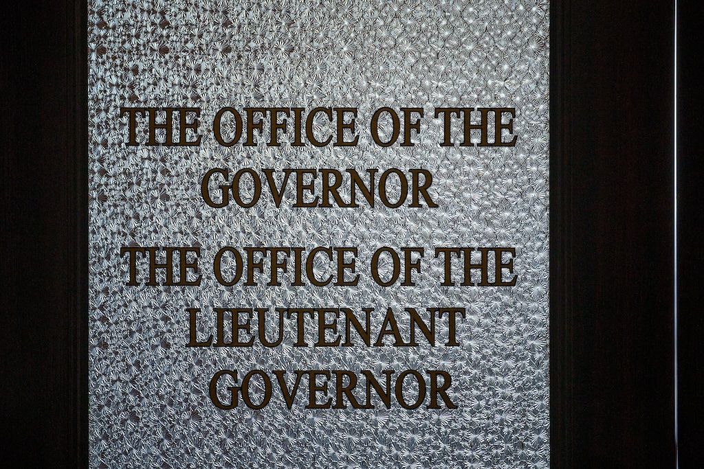 (Trent Nelson  |  The Salt Lake Tribune) Gov. Spencer Cox's office at the Utah Capitol in Salt Lake City on Friday, Feb. 14, 2025.