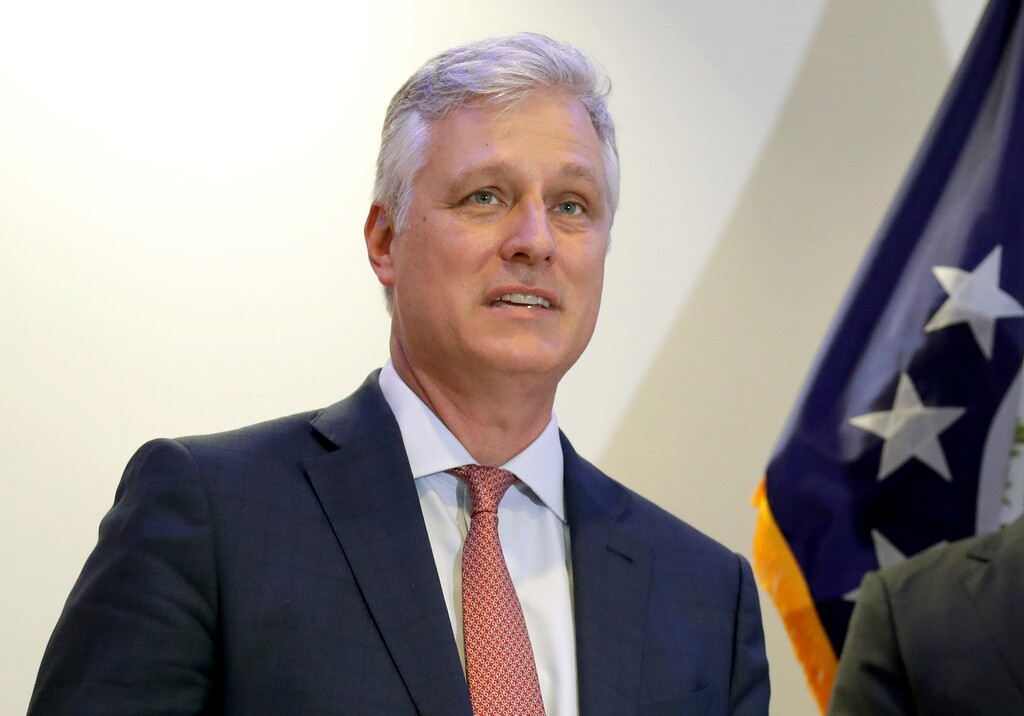(Michael Sohn | AP file photo) In this Jan. 20 photo, national security adviser Robert O'Brien addresses media during a news conference in Berlin.