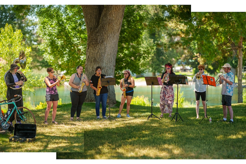 (Trent Nelson  |  The Salt Lake Tribune) In this composite photograph, the Lavender Menaces practice in Salt Lake City's Fairmont Park on Sunday, July 9, 2023.