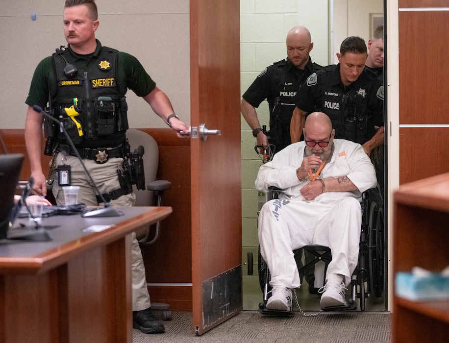 (Francisco Kjolseth  | The Salt Lake Tribune) Death row inmate Ralph Menzies appears in 3rd District Court on Wednesday, July 9, 2025.