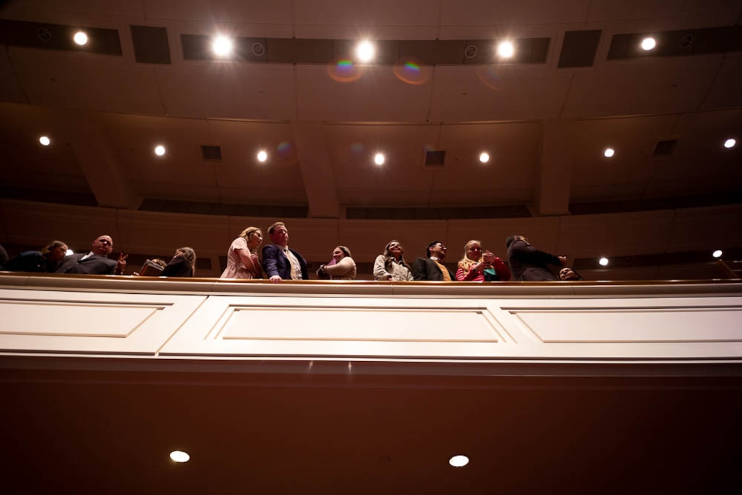 (Trent Nelson  |  The Salt Lake Tribune)  Attendees stand at the end of the morning session of the189th Annual General Conference of The Church of Jesus Christ of Latter-day Saints in Salt Lake City on Sunday April 7, 2019.