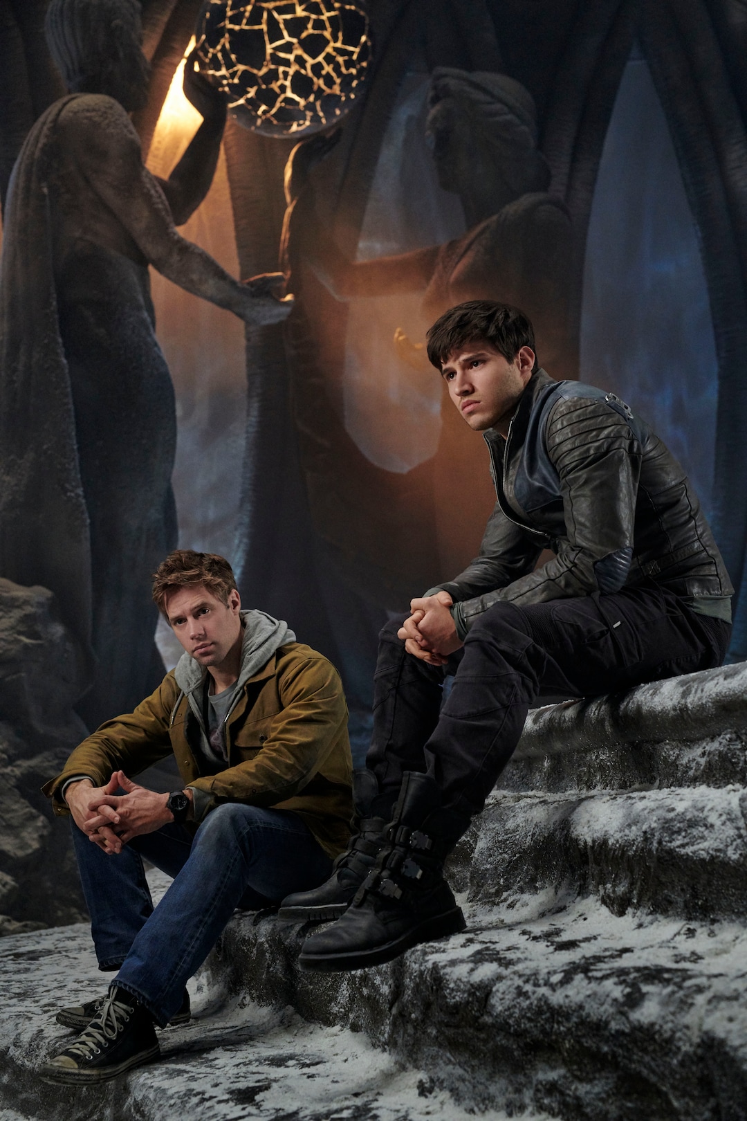 (Photo courtesy of Gavin Bond/Syfy) Shaun Sipos as Adam Strange and Cameron Cuffe as Seg-El in “Krypton.”