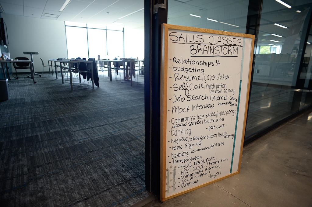 (Francisco Kjolseth | The Salt Lake Tribune) Shelter the Homeless and Catholic Community Services of Utah (CCS) holds a public open house at the Gail Miller Resource Center on Friday, Sept. 6, 2019, with self-guided tours for the public to see the brand new building and learn about the services that will be provided there for both men and women.