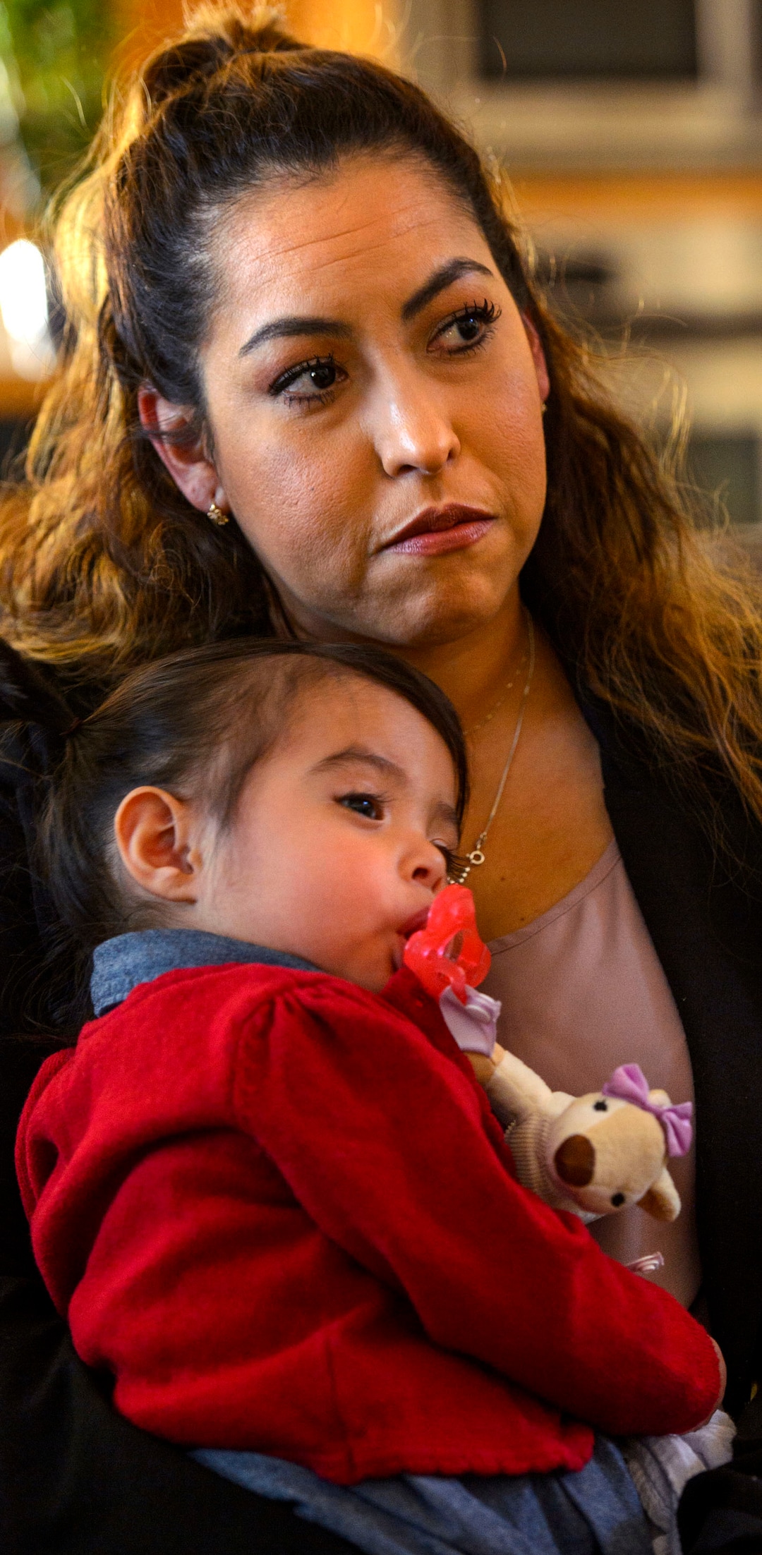 (Steve Griffin  |  The Salt Lake Tribune)  Griselle Trujillo with her 19-month-old daughter Luna Faith Fernandez in Heber Tuesday April 24, 2018. Trujillo's husband Jose Fernandez was killed by an acquaintance with a handgun after an evening of drinking.