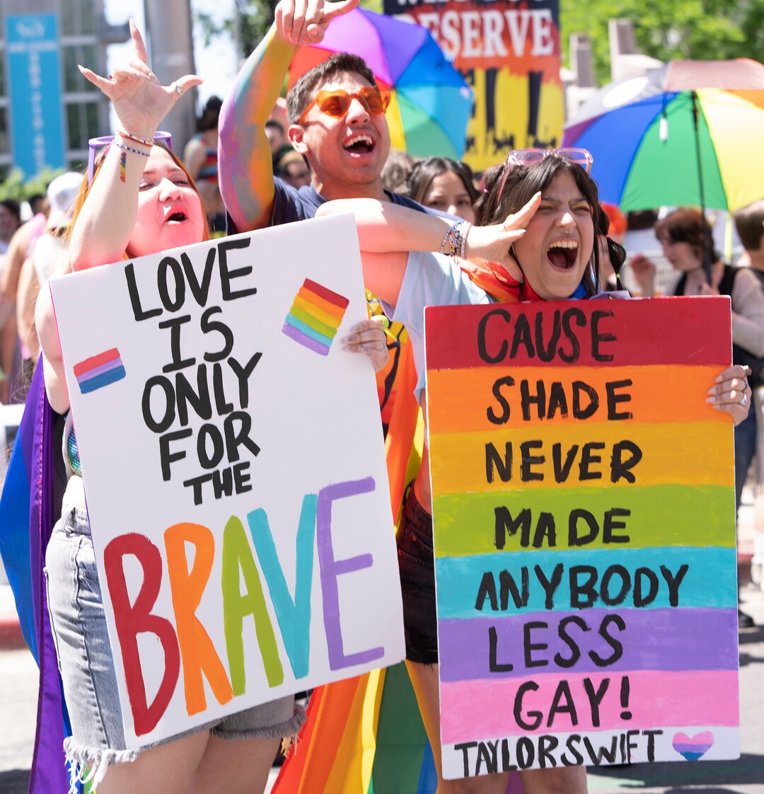 (Rick Egan | The Salt Lake Tribune)  Spectators cheer at the Pride Parade, on Sunday, June 4, 2023.