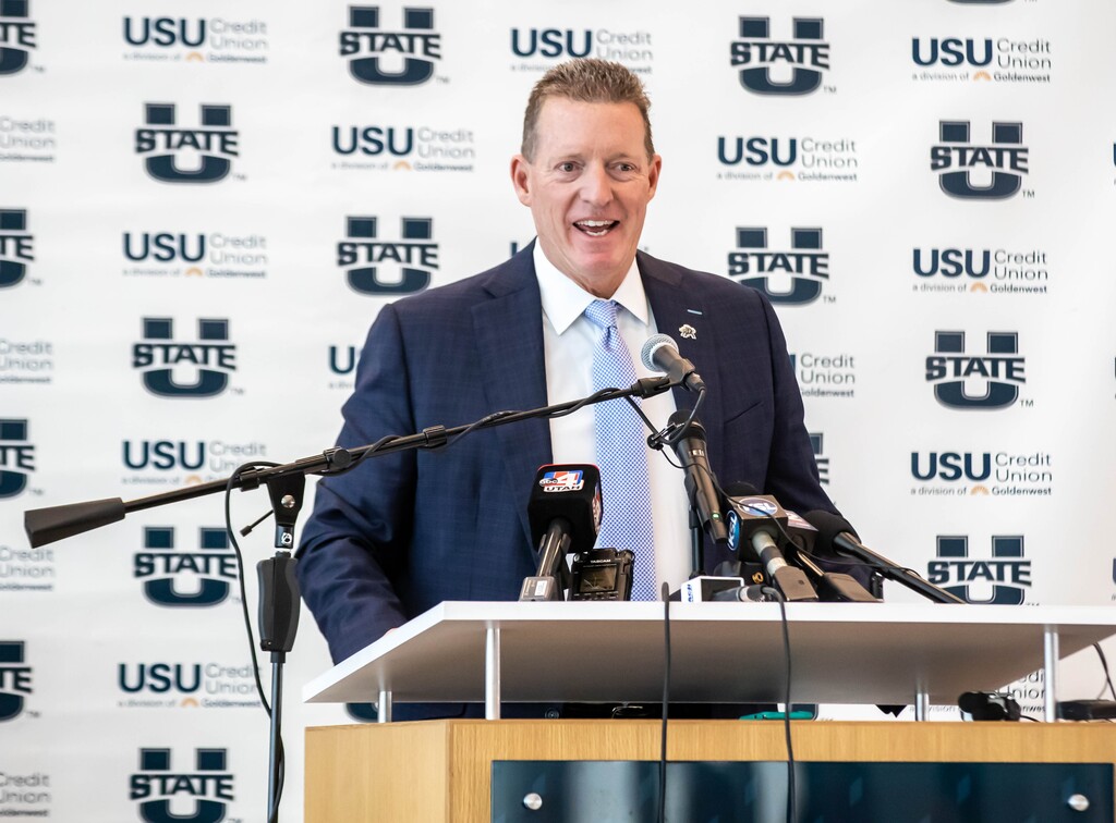 (Photo courtesy of Utah State Athletics) Utah State Athletic Director John Hartwell said coach Gary Andersen's departure had to do with the negative direction of the team in the past two seasons.