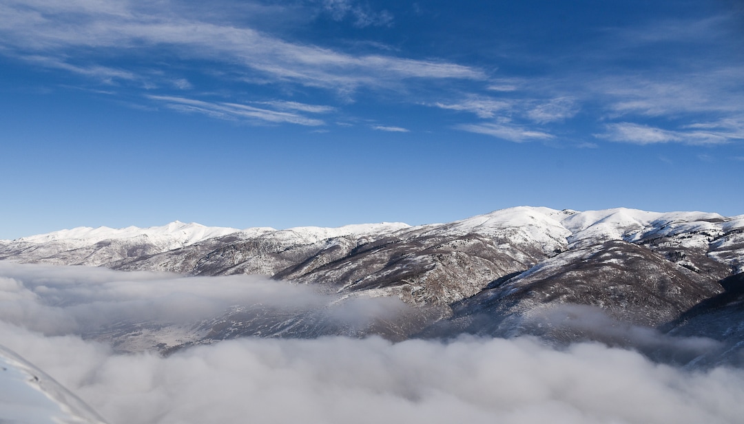 (Francisco Kjolseth  |  The Salt Lake Tribune)  The Wasatch Range is illuminated above Bountiful as the air quality continues to deteriorate under inversion conditions on Monday, Jan. 14, 2019, obscuring the ground below as pilot Jeff Greenland takes every opportunity to fly above the poor conditions. Over the radio with Salt Lake Approach before landing he can be heard saying "thanks for keeping us all safe during the shutdown," as the longest government shutdown in U.S. history drags on.