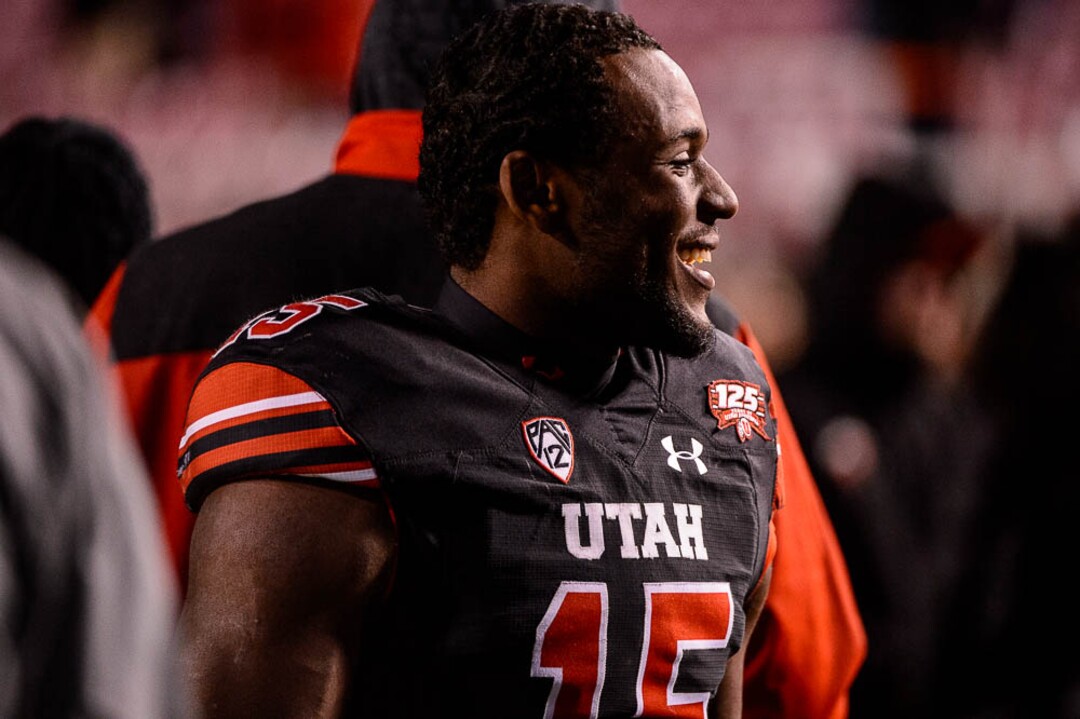 (Trent Nelson | The Salt Lake Tribune)  Utah Utes quarterback Jason Shelley (15). Utah Utes host the Oregon Ducks, NCAA football at Rice-Eccles Stadium in Salt Lake City on Saturday Nov. 10, 2018.
