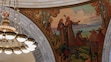 (Abigail Landwehr | The Salt Lake Tribune) A depiction of The Domínguez–Escalante Expedition, featuring two Spanish friars, Atanasio Domínguez and Silvestre Vélez de Escalante, is displayed on the ceiling of the Utah Capitol on Thursday, June 25, 2026.