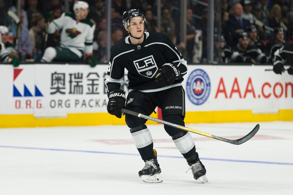 (Icon Sportswire via AP Images) Los Angeles Kings defenseman Daniel Brickley (78) during an NHL regular season game against the Minnesota Wild on April 5, 2018 at the Staples Center in Los Angeles, CA.