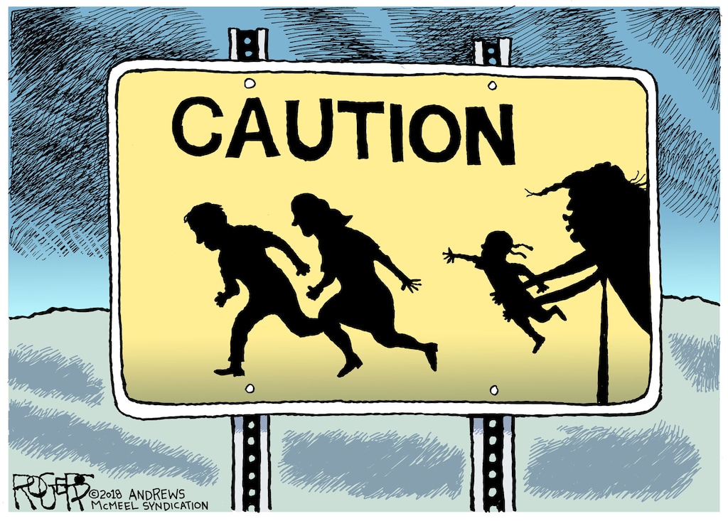 Immigrant Children cartoon by Rob Rogers. This is one of the six cartoons the Pittsburgh Post-Gazette refused to publish. MUST CREDIT: Rob Rogers