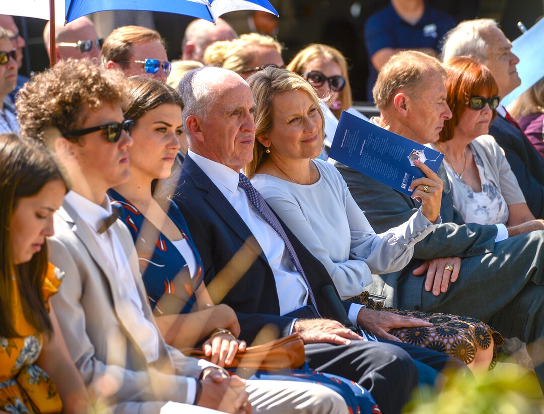 (Leah Hogsten  |  The Salt Lake Tribune)  Donors, dignitaires, staff and patients attend the groundbreaking ceremony for the Kathryn F. Kirk Center for Comprehensive Cancer Care and Women’s Cancers at Huntsman Cancer Institute, September 5, 2019. The new center will house a floor dedicated to women’s cancers, a new endoscopy center, increased services for blood and bone marrow transplant patients, an expanded HCI Wellness and Integrative Health Center and 48 new inpatient hospital rooms.