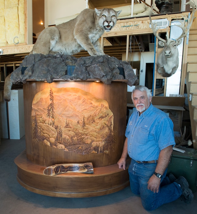Rick Egan  |  The Salt Lake TribuneSculpture Steve Bartholomew specializes in wood-carved taxidermy stands. June 14, 2017.