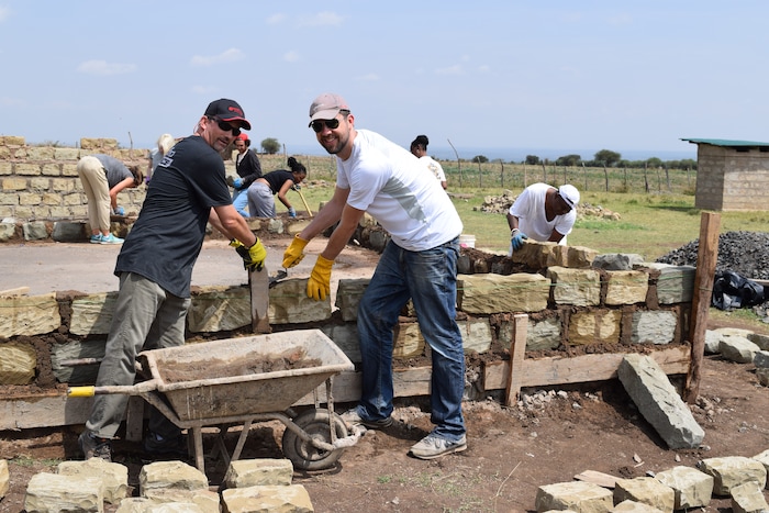 (photo courtesy CHG Healthcare Services)  CHG employees are seen during a trip to Kenya where they did a variety of service projects.