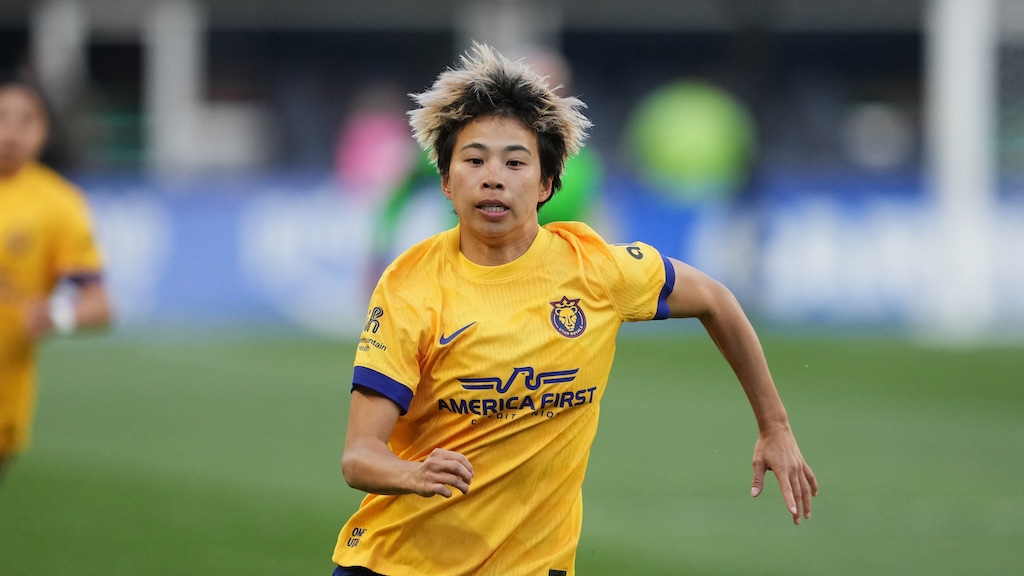 Utah Royals forward Mina Tanaka, shown during a game in April, scored two goals in the Royals' loss to the San Diego Wave on Friday. (AP Photo/Lindsey Wasson)